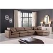 Meridian Furniture Comfy Brown Vegan Leather 5-Pc. Modular Sectional