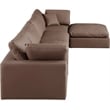 Meridian Furniture Comfy Brown Vegan Leather 5-Pc. Modular Sectional