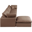 Meridian Furniture Comfy Brown Vegan Leather 5-Pc. Modular Sectional