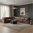 Meridian Furniture Comfy Brown Vegan Leather 6-Pc. Modular Sectional
