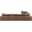 Meridian Furniture Comfy Brown Vegan Leather 6-Pc. Modular Sectional