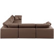 Meridian Furniture Comfy Brown Vegan Leather 6-Pc. Modular Sectional