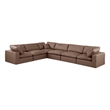 Meridian Furniture Comfy Brown Vegan Leather 6-Pc. Modular Sectional