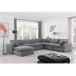 Meridian Furniture Comfy Grey Velvet 7-Pc. Modular Sectional