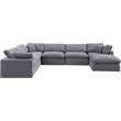 Meridian Furniture Comfy Grey Velvet 7-Pc. Modular Sectional