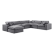 Meridian Furniture Comfy Grey Velvet 7-Pc. Modular Sectional