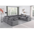 Meridian Furniture Comfy Grey Velvet 8-Pc. Modular Sectional