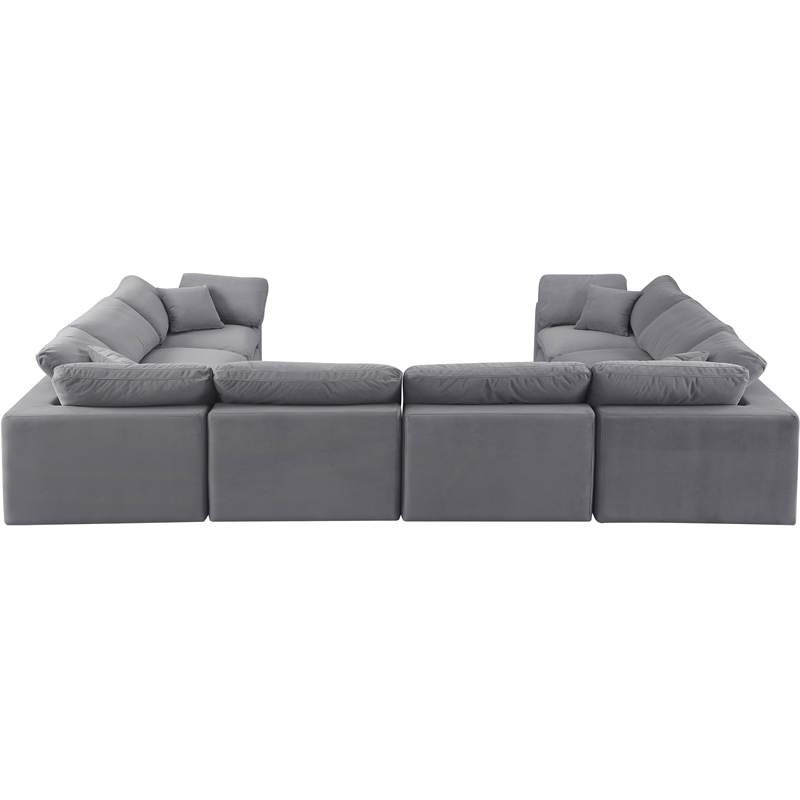 Meridian Furniture Comfy Grey Velvet 8-Pc. Modular Sectional