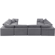 Meridian Furniture Comfy Grey Velvet 8-Pc. Modular Sectional