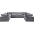 Meridian Furniture Comfy Grey Velvet 8-Pc. Modular Sectional