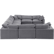 Meridian Furniture Comfy Grey Velvet 8-Pc. Modular Sectional