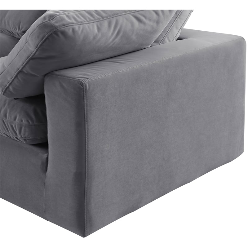 Meridian Furniture Comfy Grey Velvet 8-Pc. Modular Sectional