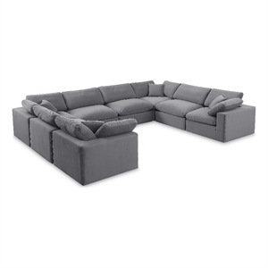 Meridian Furniture Comfy Grey Velvet 8-Pc. Modular Sectional