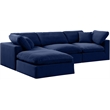 Meridian Furniture Comfy Navy Velvet 4-Pc. Modular Sectional
