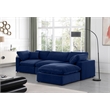 Meridian Furniture Comfy Navy Velvet 4-Pc. Modular Sectional