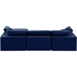Meridian Furniture Comfy Navy Velvet 4-Pc. Modular Sectional