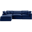 Meridian Furniture Comfy Navy Velvet 4-Pc. Modular Sectional