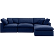 Meridian Furniture Comfy Navy Velvet 4-Pc. Modular Sectional