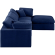 Meridian Furniture Comfy Navy Velvet 4-Pc. Modular Sectional
