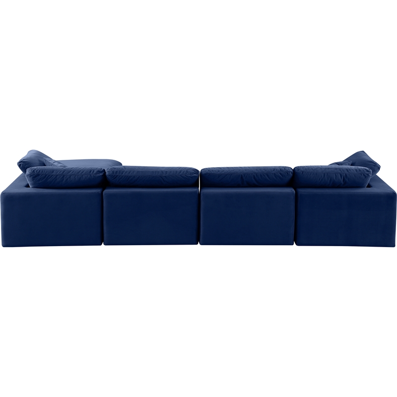 Meridian Furniture Comfy Navy Velvet 5-Pc. Modular Sectional