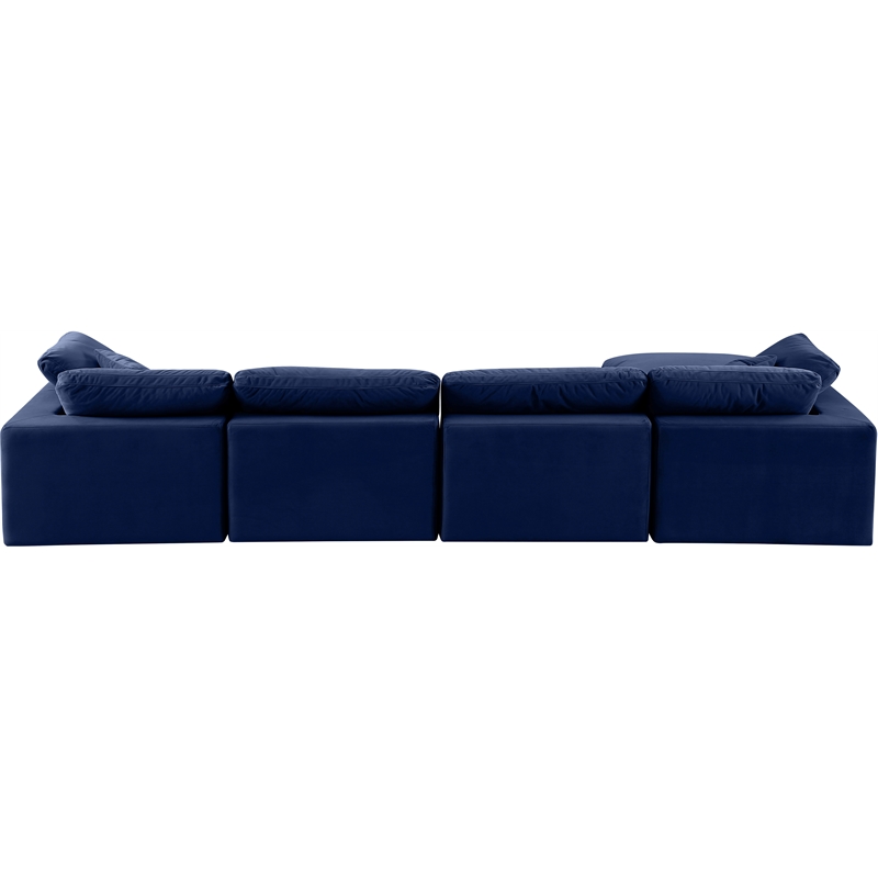 Meridian Furniture Comfy Navy Velvet 5-Pc. Modular Sectional
