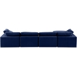 Meridian Furniture Comfy Navy Velvet 5-Pc. Modular Sectional