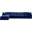 Meridian Furniture Comfy Navy Velvet 5-Pc. Modular Sectional