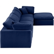 Meridian Furniture Comfy Navy Velvet 5-Pc. Modular Sectional