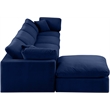 Meridian Furniture Comfy Navy Velvet 5-Pc. Modular Sectional
