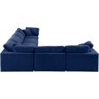 Meridian Furniture Comfy Navy Velvet 6-Pc. Modular Sectional