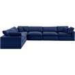 Meridian Furniture Comfy Navy Velvet 6-Pc. Modular Sectional