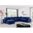 Meridian Furniture Comfy Navy Velvet 7-Pc. Modular Sectional