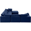 Meridian Furniture Comfy Navy Velvet 7-Pc. Modular Sectional