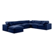 Meridian Furniture Comfy Navy Velvet 7-Pc. Modular Sectional