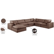 Meridian Furniture Comfy Brown Vegan Leather 7-Pc. Modular Sectional