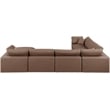 Meridian Furniture Comfy Brown Vegan Leather 7-Pc. Modular Sectional
