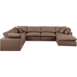 Meridian Furniture Comfy Brown Vegan Leather 7-Pc. Modular Sectional