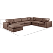 Meridian Furniture Comfy Brown Vegan Leather 7-Pc. Modular Sectional