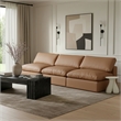 Meridian Furniture Comfy Cognac Vegan Leather 3-Pc. Modular Sofa