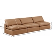 Meridian Furniture Comfy Cognac Vegan Leather 3-Pc. Modular Sofa