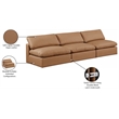 Meridian Furniture Comfy Cognac Vegan Leather 3-Pc. Modular Sofa