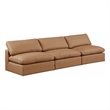 Meridian Furniture Comfy Cognac Vegan Leather 3-Pc. Modular Sofa