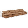 Meridian Furniture Comfy Cognac Vegan Leather 4-Pc. Modular Sofa