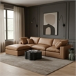 Meridian Furniture Comfy Cognac Vegan Leather 4-Pc. Modular Sectional
