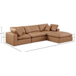 Meridian Furniture Comfy Cognac Vegan Leather 4-Pc. Modular Sectional