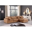 Meridian Furniture Comfy Cognac Vegan Leather 4-Pc. Modular Sectional