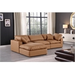 Meridian Furniture Comfy Cognac Vegan Leather 4-Pc. Modular Sectional