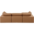 Meridian Furniture Comfy Cognac Vegan Leather 4-Pc. Modular Sectional
