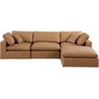Meridian Furniture Comfy Cognac Vegan Leather 4-Pc. Modular Sectional