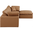 Meridian Furniture Comfy Cognac Vegan Leather 4-Pc. Modular Sectional